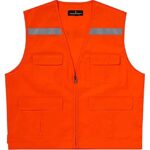 Safety Jackets Made With Fabric and Mesh. Zip & 4 Pocket and Silver Reflective Stripes